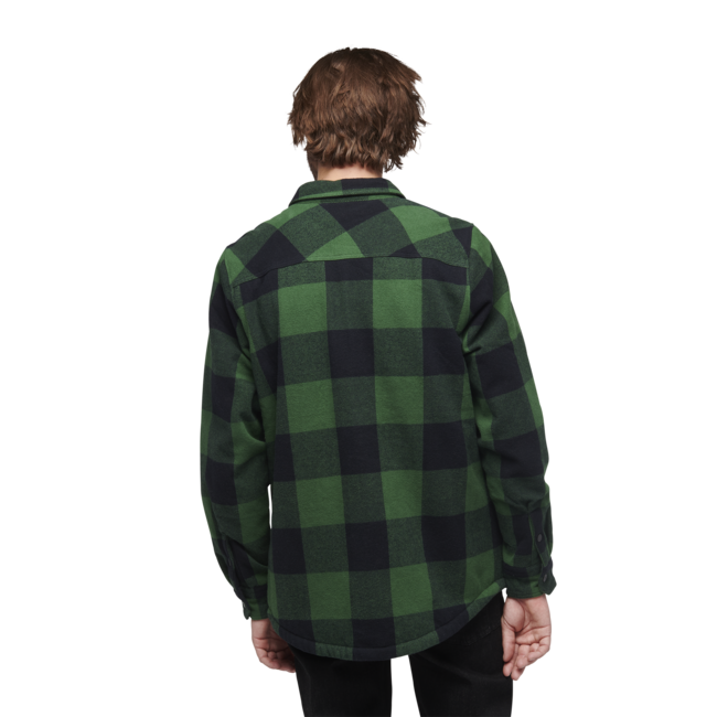 Black Diamond Project Lined Flannel camicia di flanella da uomo, plaid verde palma-nero