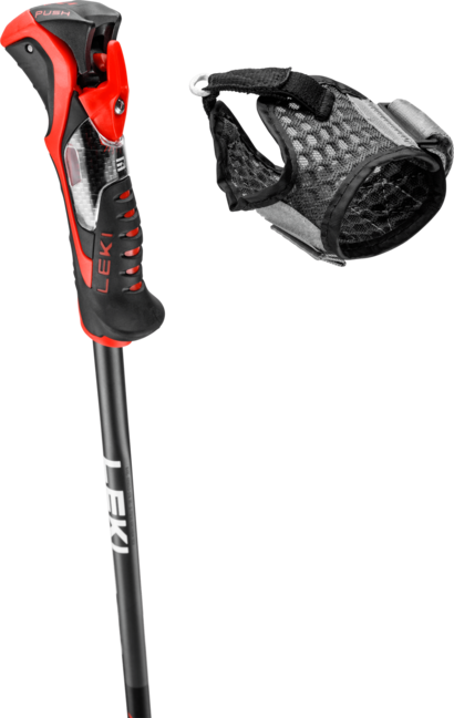 Leki Airfoil 3D bastoncini da sci, antracite scuro-rosso brillante-nero