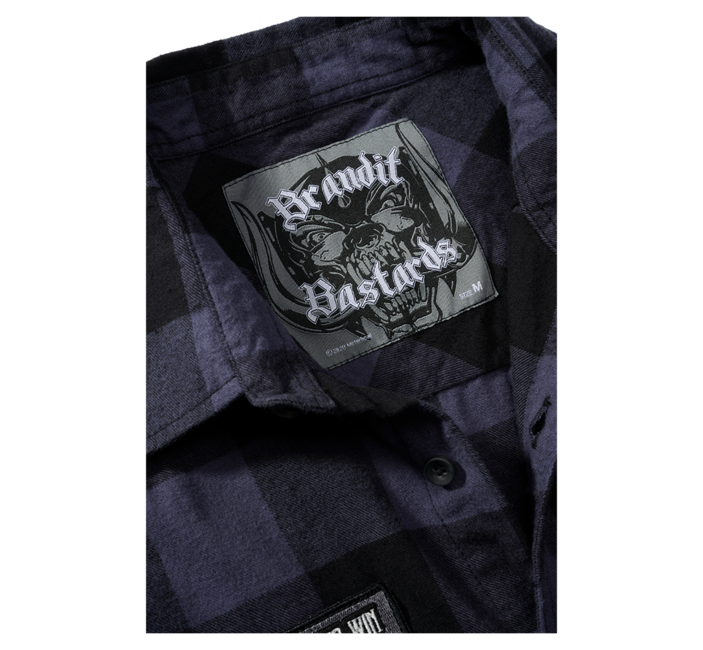 Brandit Motörhead camicia a maniche lunghe, nero-grigio