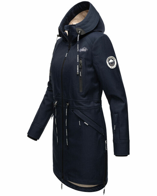 Marikoo Racquelle giacca softshell da donna con cappuccio, navy