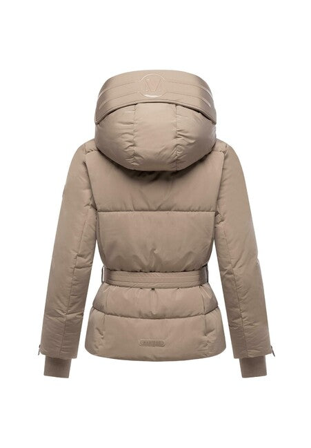 Marikoo Aleyna16 giacca invernale da donna con cappuccio, taupe grey
