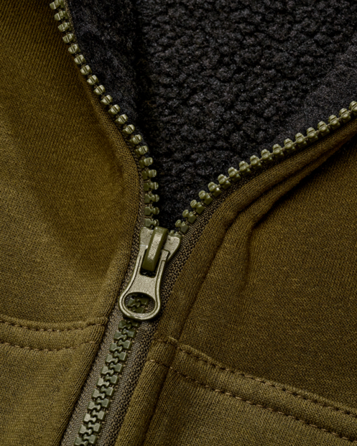 Brandit Sweatjacket Teddylining felpa da uomo con fodera calda, oliva