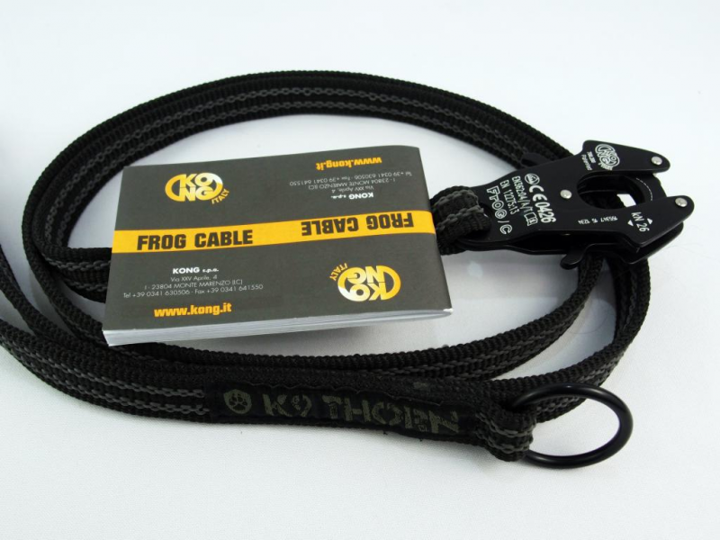 K9 Thorn Guinzaglio antiscivolo con moschettone kong frog, nero