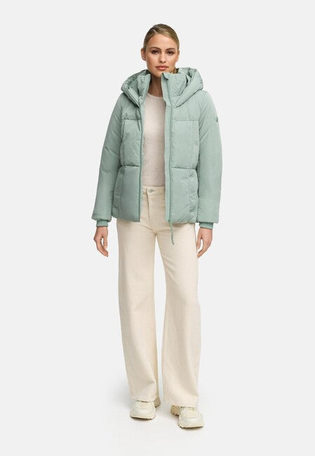 Navahoo Flüsterfee 14 giacca invernale da donna con grande cappuccio, smokey mint
