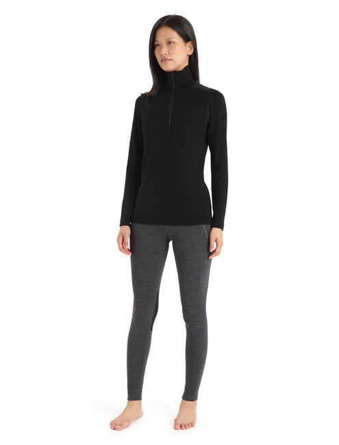 Icebreaker 260 Tech felpa termica zippered donna, nera