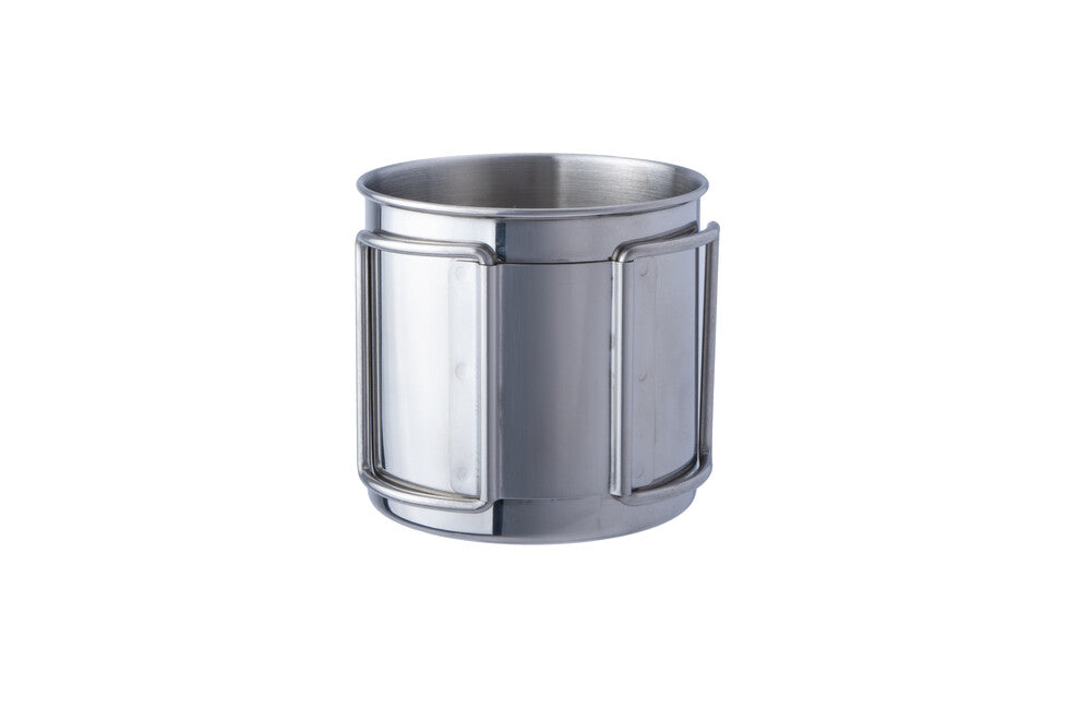 BasicNature Space Safer Mini tazza in acciaio inox 0,35 l manico pieghevole