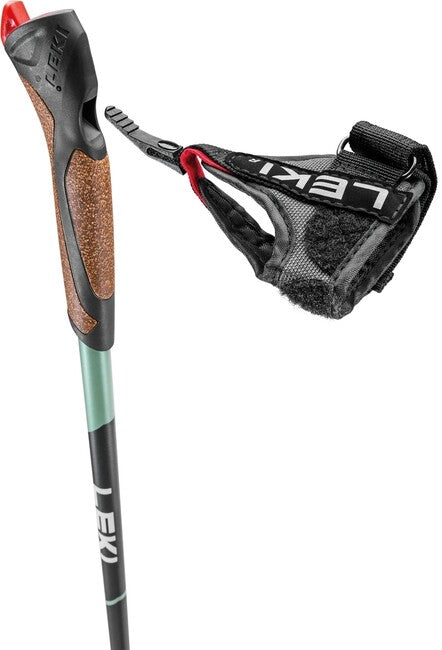 LEKI Nordic Walking Poles Smart Response, Dark Anthracite-Smoke Green-White