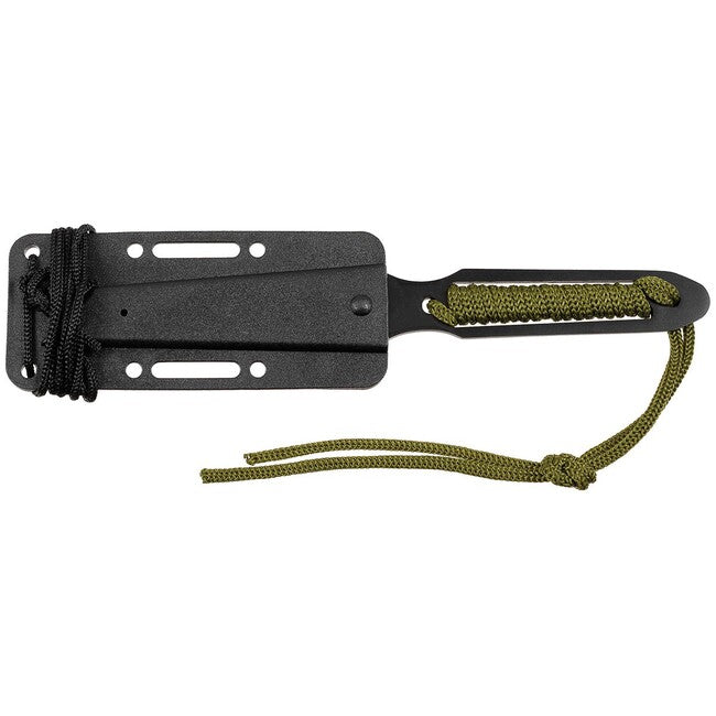 Fox Outdoor Action II Knife, Black, Wrapped Handle, with Sheath