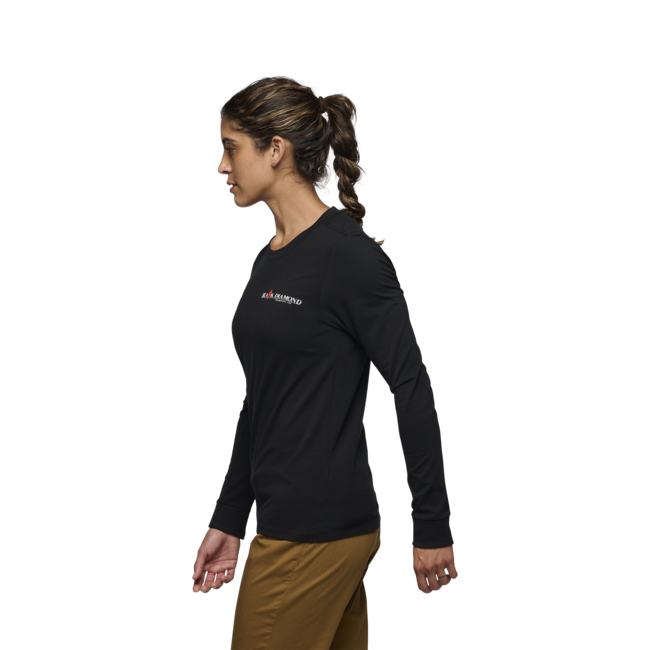 Black Diamond Women's Heritage Wordmark Long Sleeve T-Shirt, Black