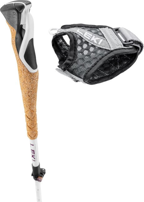 Leki Cross Trail FX Superlite Compact bastoncini da trekking 100 - 120 cm, bianco-rosa-nero