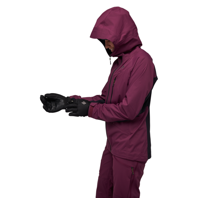 Black Diamond Dawn Patrol giacca a conchiglia ibrida da donna, nero-mirtillo