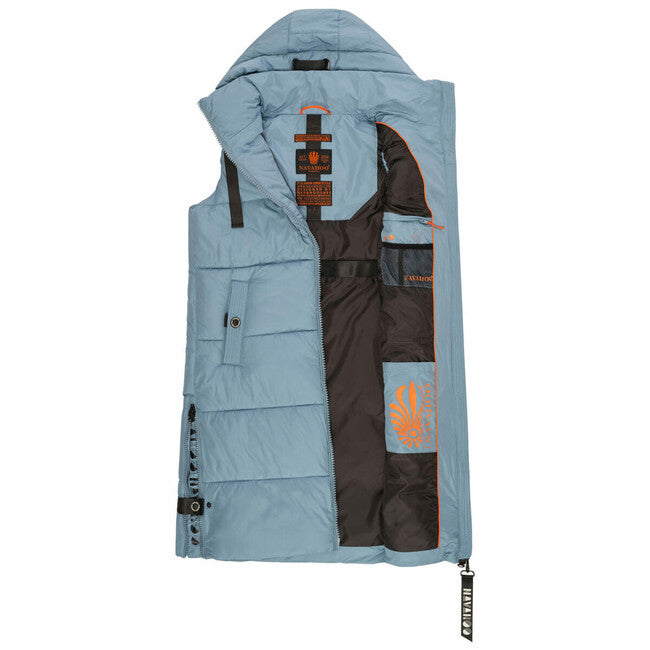 Navahoo Schnuffelchen gilet lungo da donna, blu polvere
