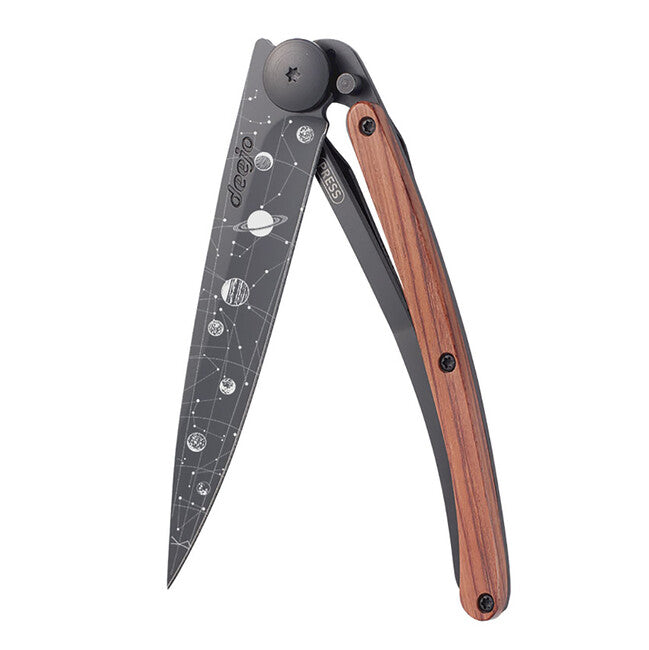 Deejo Tattoo coltello di chiusura, astro black coralwood
