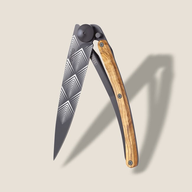 Deejo Gigante coltello di chiusura, nero Art Déco
