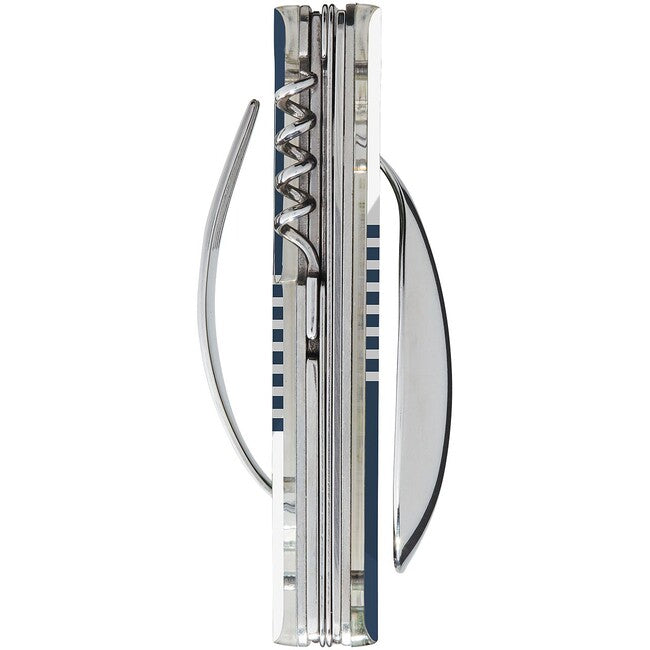 Akinod A02M00044 posate multifunzione 13h25, finitura blu mariniere-specchio