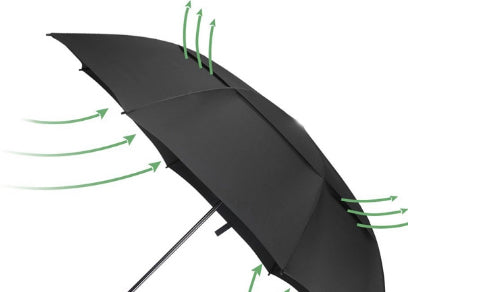 Origin Outdoors Wind-Trek ombrello compatto antivento, nero