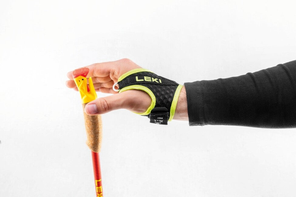 Leki Ultratrail FX.One Superlite bastoni da trail running, rosso brillante-giallo neon-carbonio naturale