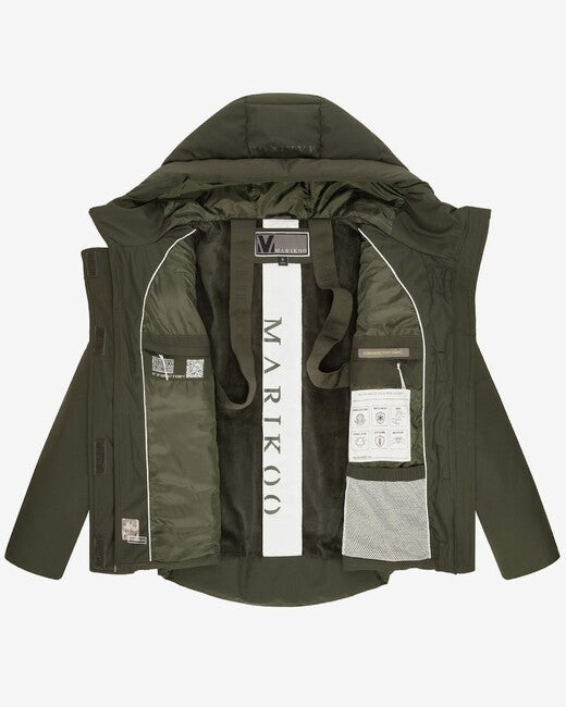 Marikoo Elira16 giacca invernale da donna, verde oliva scuro