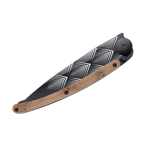 Deejo Tattoo Coltello di chiusura, nero design art deco