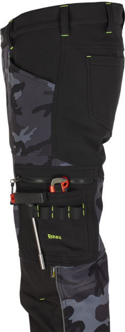 BENNON CAMOS pantaloni softshell, nero/grigio