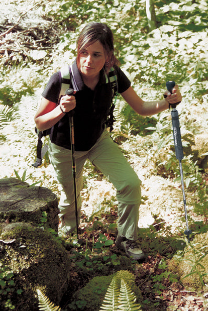 EuroSchirm Komperdell bastone da trekking combinato con ombrello, nero
