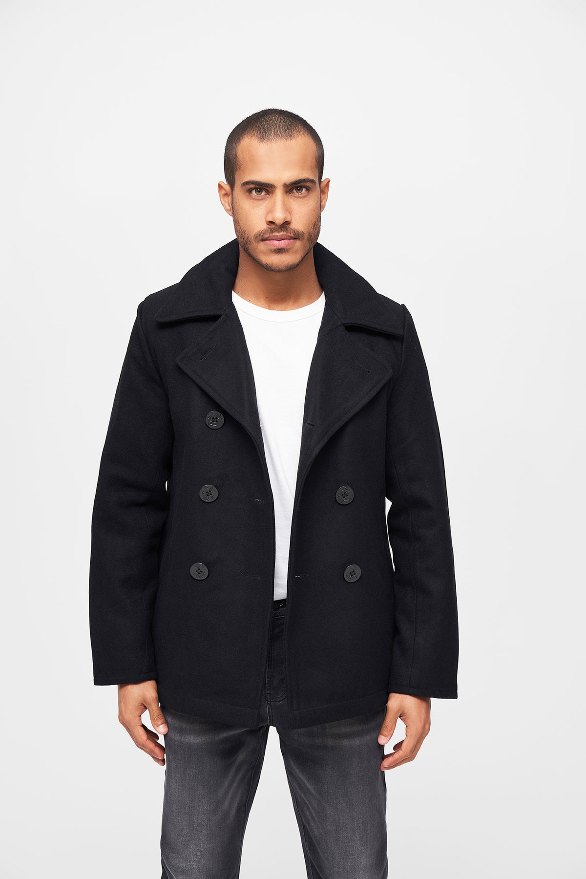 Brandit Pea Coat pánsky kabát, čierny