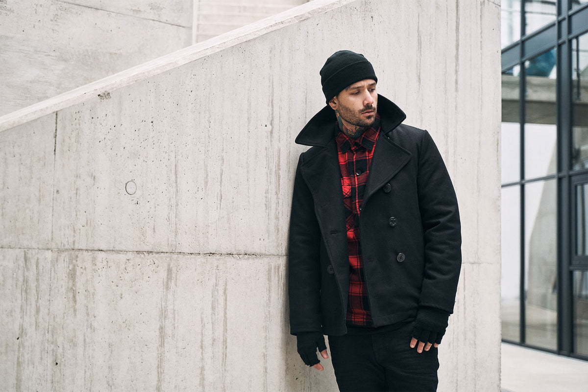 Brandit Pea Coat pánsky kabát, čierny