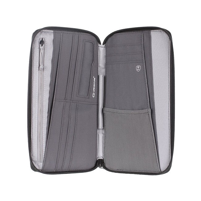 Lifeventure Custodia da viaggio per documenti con protezione RFiD, grigio