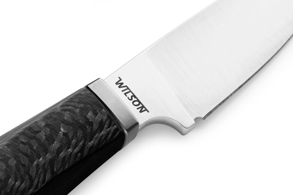 Lionsteel Willy WL1 CF coltello a lama fissa, con manico in fibra di carbonio