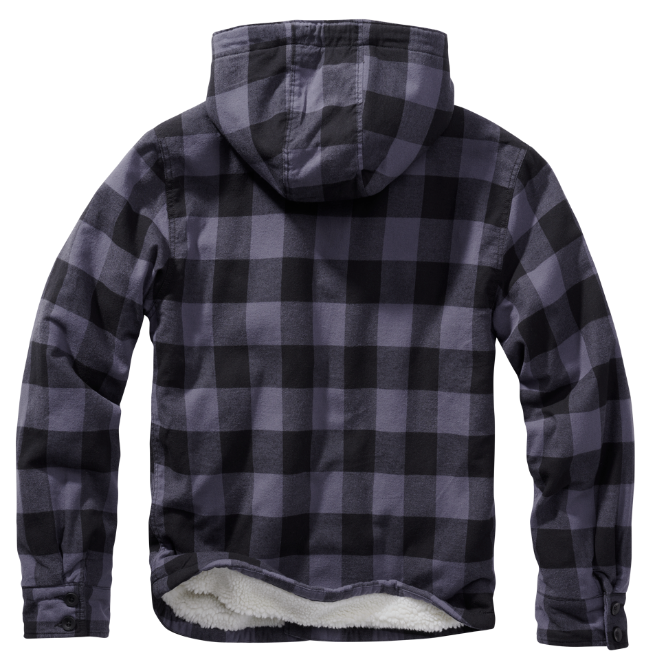 Brandit Lumberjacket bunda s kapucňou, čierno-šedá