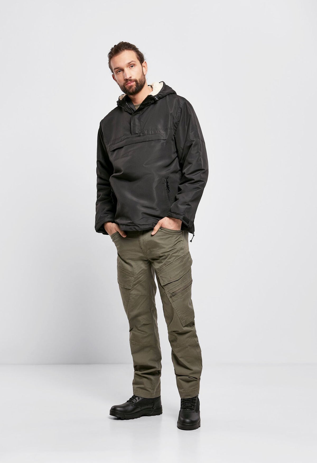 Brandit Windbreaker Sherpa bunda, čierna