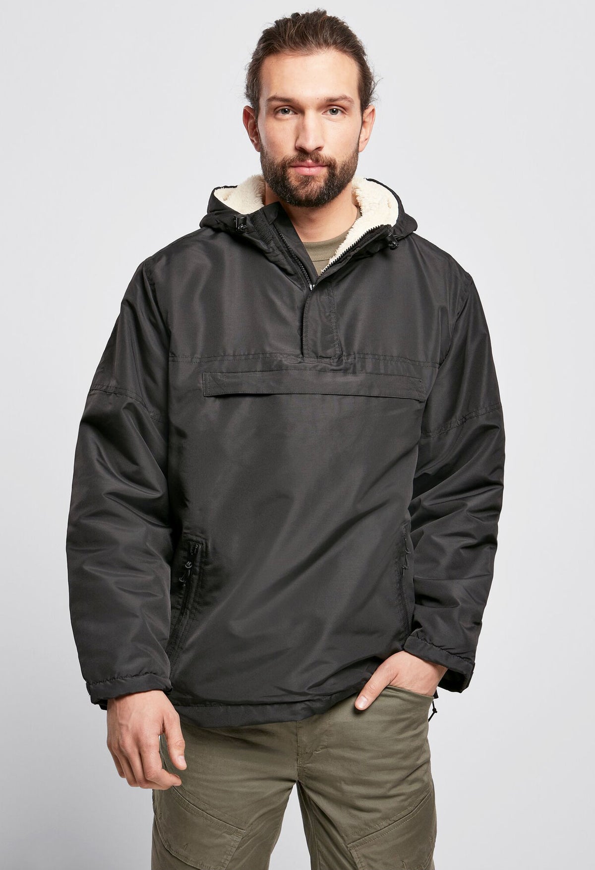 Brandit Windbreaker Sherpa bunda, čierna
