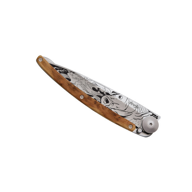 Deejo Tattoo legno coltello di chiusura Carp