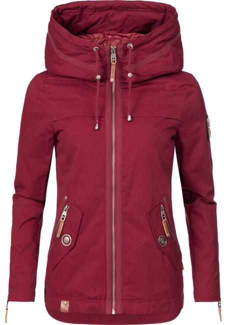 Navahoo Wekoo giacca transitoria da donna con cappuccio, bordeaux a pois