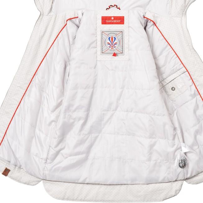 Navahoo Wekoo giacca transitoria da donna con cappuccio, grigio chiaro a pois
