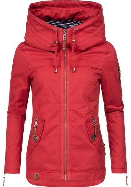 Navahoo Wekoo giacca transitoria da donna con cappuccio, rossa