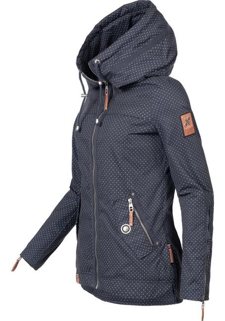 Navahoo Wekoo giacca transitoria con cappuccio da donna, a pois blu