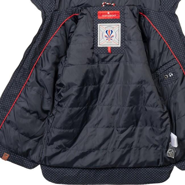 Navahoo Wekoo giacca transitoria con cappuccio da donna, a pois blu