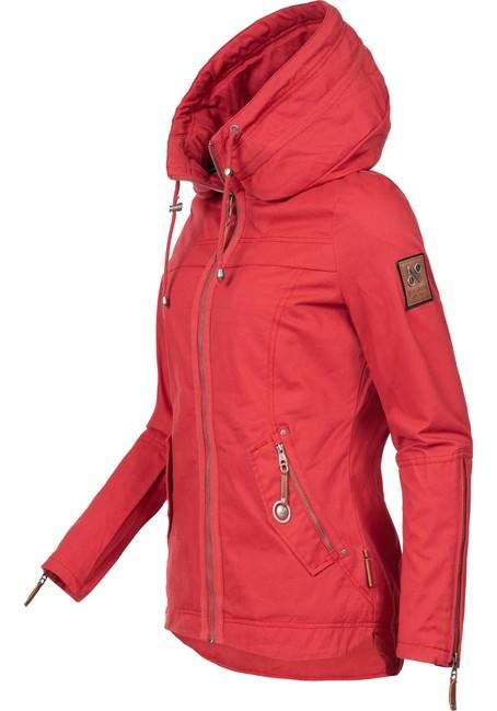 Navahoo Wekoo giacca transitoria da donna con cappuccio, rossa