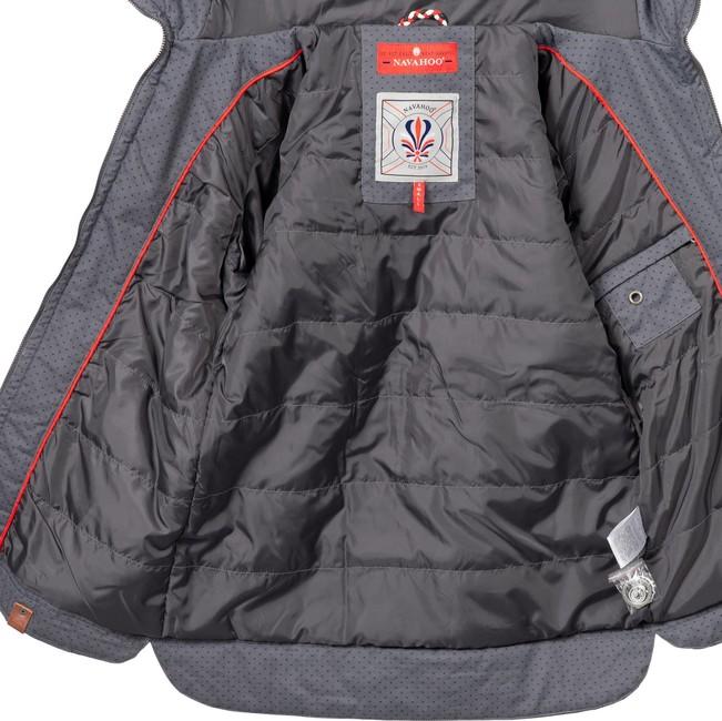 Navahoo Wekoo giacca transitoria da donna con cappuccio, grigio scuro a pois