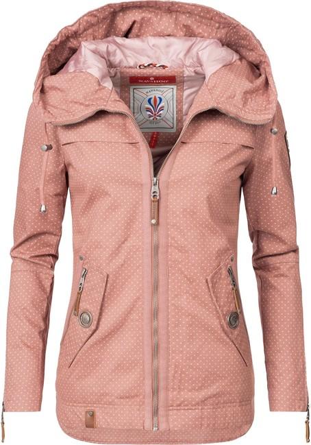 Navahoo Wekoo giacca transitoria da donna con cappuccio, rosa a pois