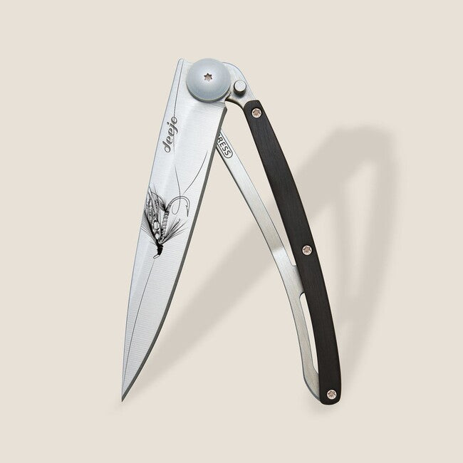 Deejo Natura chiusura coltello nero legno ebano argento wilkinson