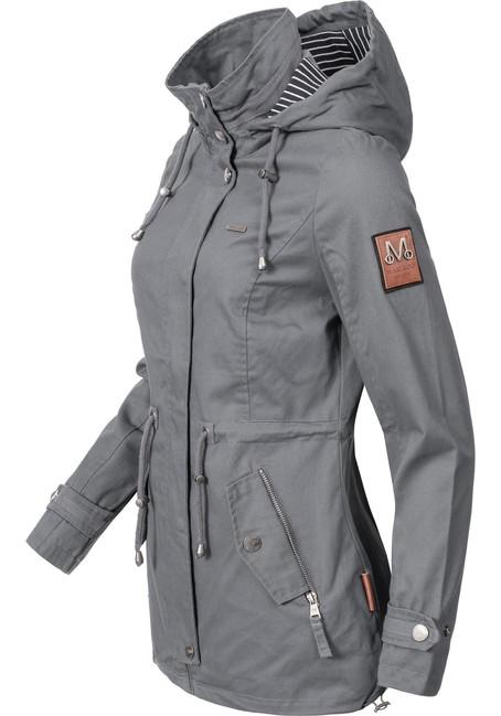 Marikoo Nyokoo giacca transitoria da donna con cappuccio, grigio scuro