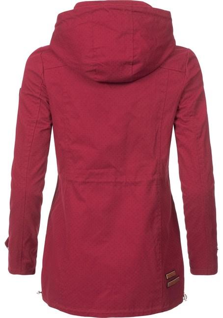 Marikoo Nyokoo giacca transitoria da donna con cappuccio, bordeaux a pois