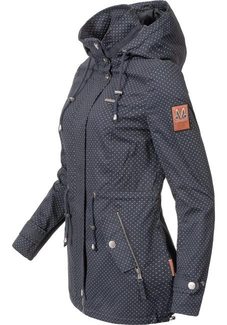 Marikoo Nyokoo giacca transitoria con cappuccio da donna, marina a pois