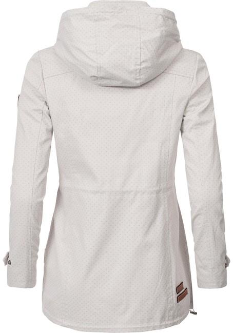 Marikoo Nyokoo giacca transitoria con cappuccio da donna, grigio chiaro a pois