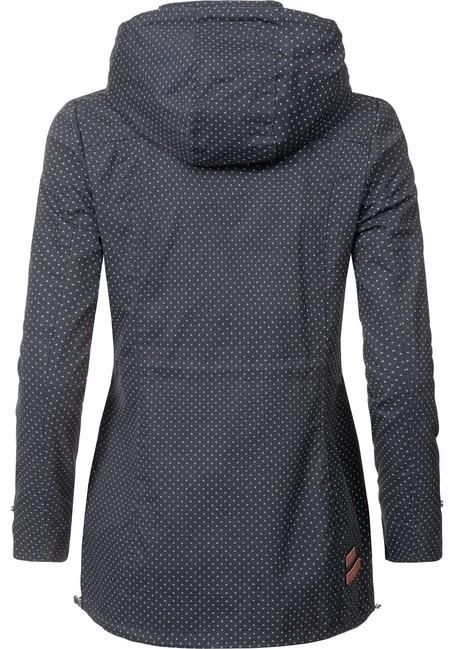 Marikoo Nyokoo giacca transitoria con cappuccio da donna, marina a pois