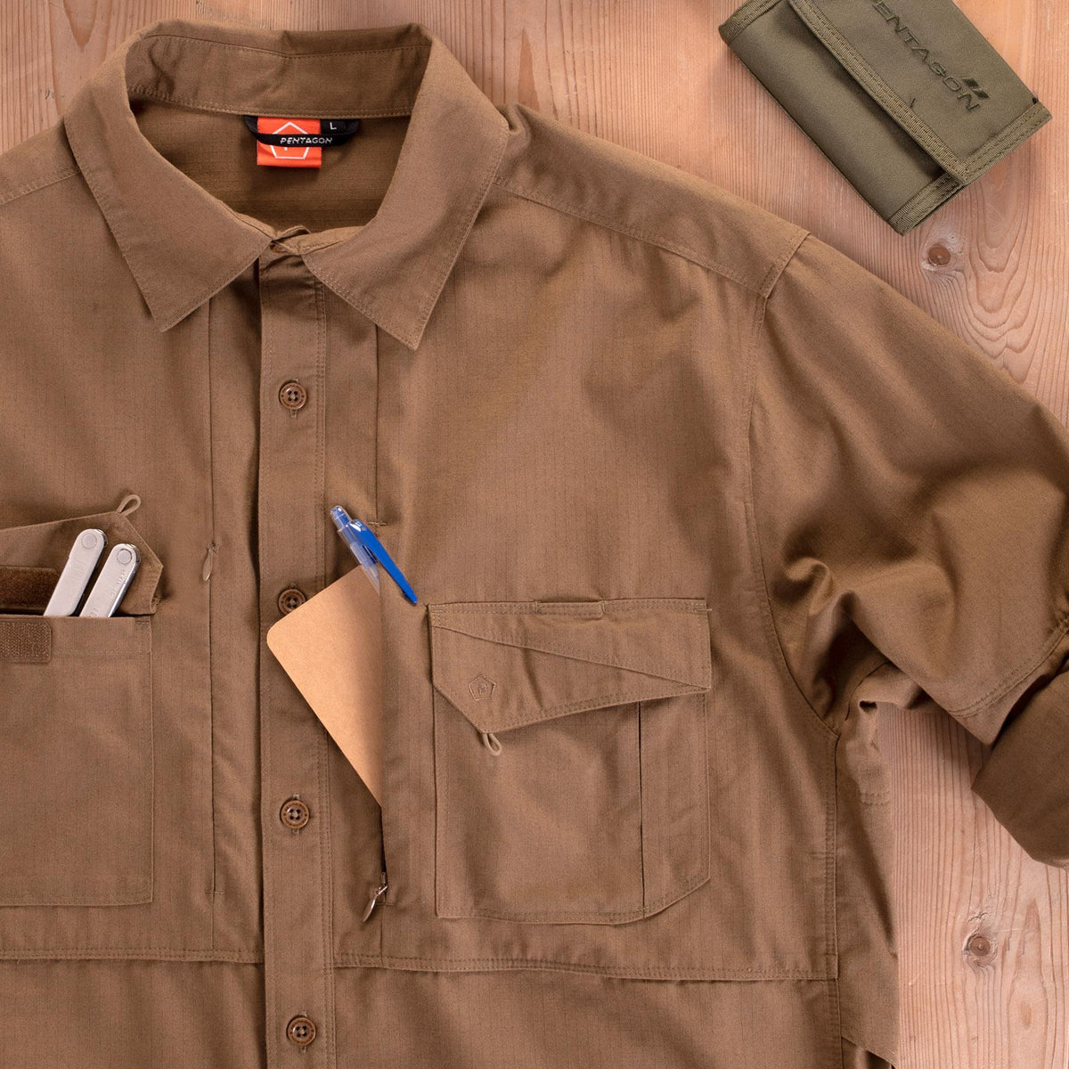 Pentagon Plateau camicia, kaki