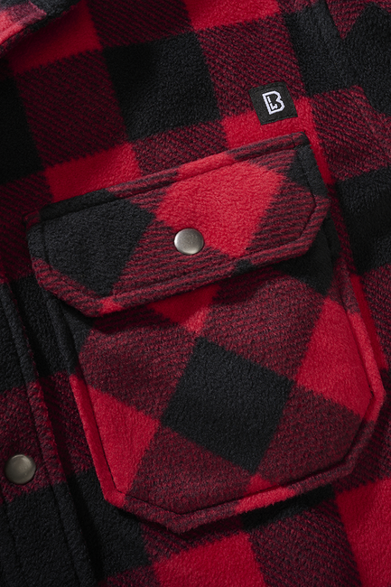 Brandit Jeff Fleece camicia a maniche lunghe, rosso/nero
