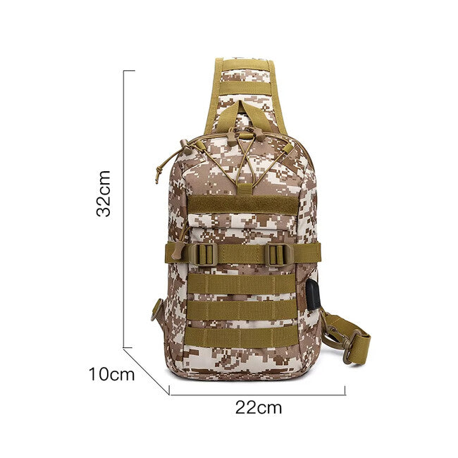 DRAGOWA Tactical Oscar zaino con tracolla singola, nero
